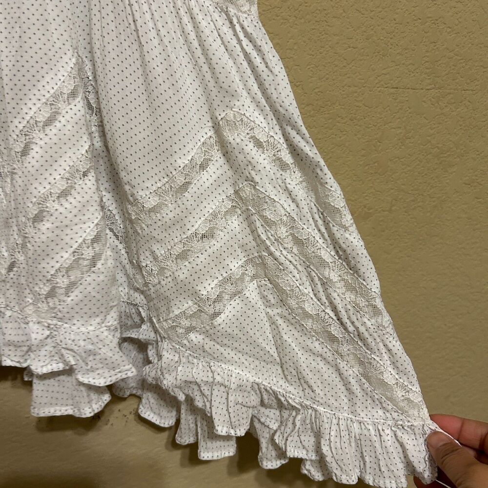 Intimately Free People Voile Trapeze Slip Dress Womens Medium White Polka Dot - Picture 7 of 9